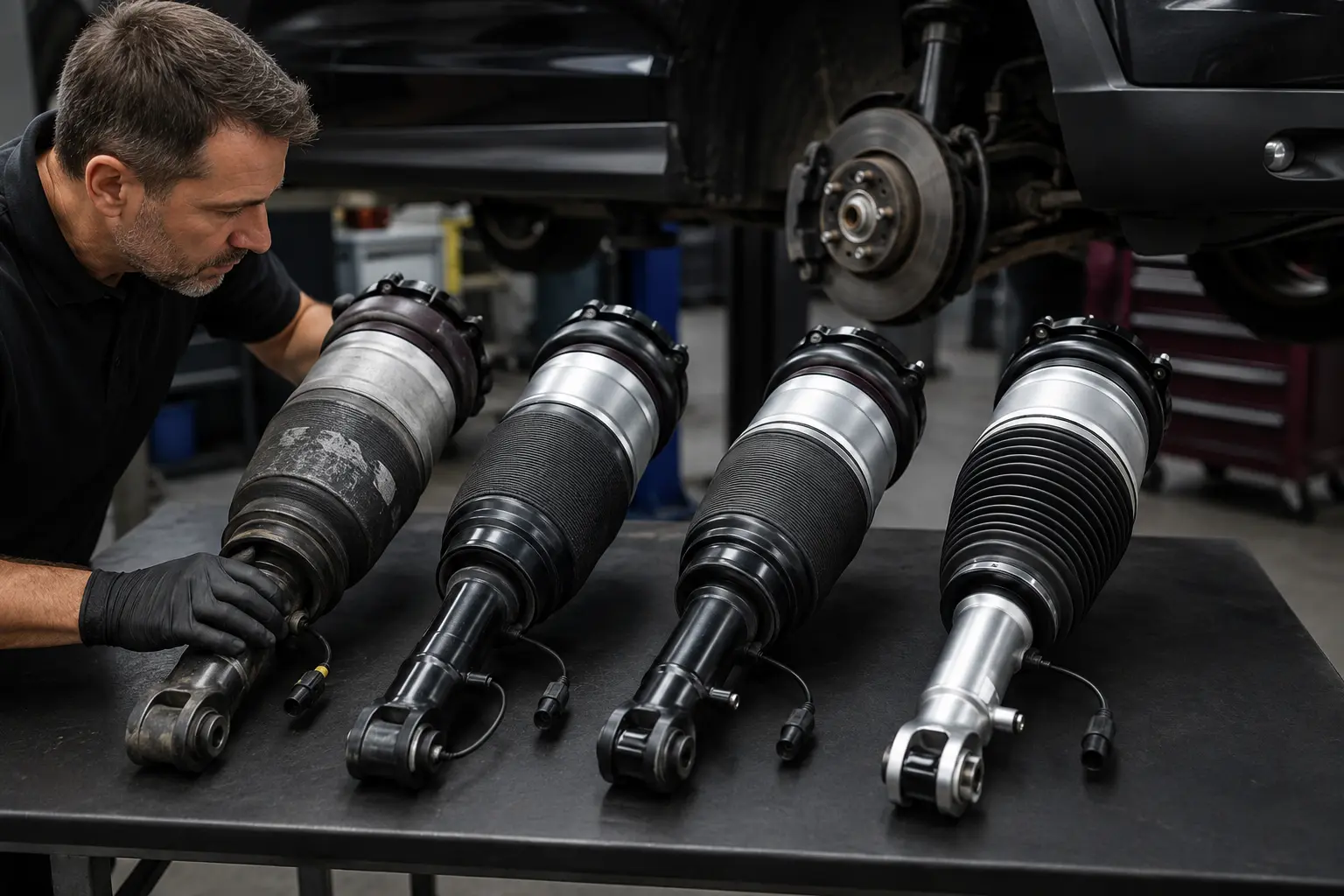 Four Audi air suspension strut quality routes compared