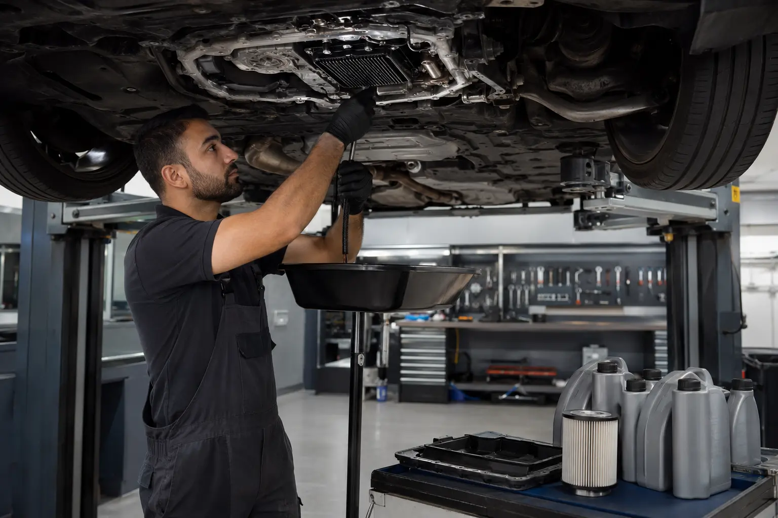 Audi transmission fluid and filter service inspection
