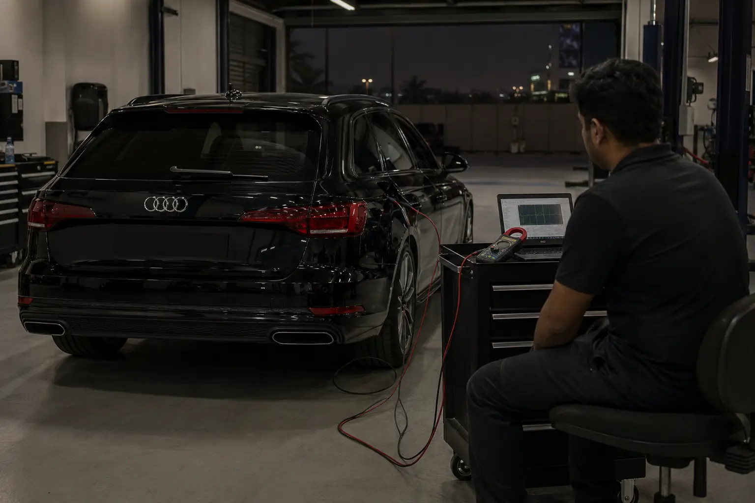 Audi parasitic battery drain monitoring after vehicle sleep state