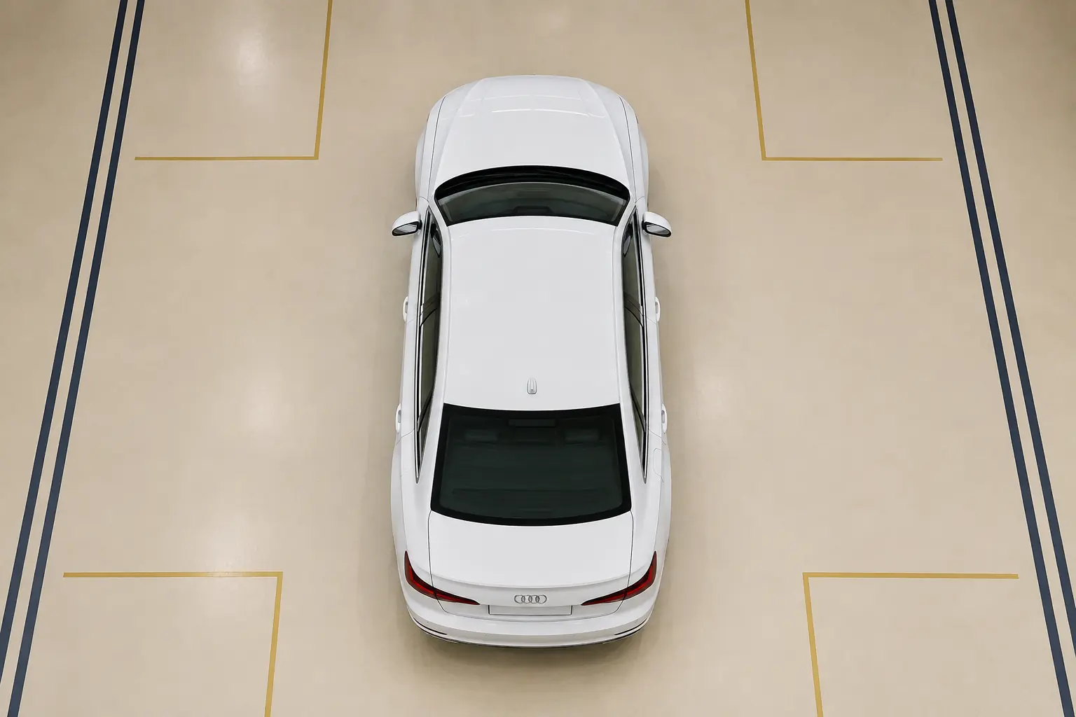 Overhead view of a current Audi used to select the symptom location