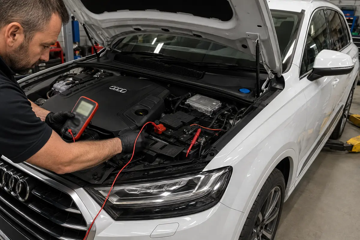 Voltage-drop test across Audi charging cables and earth paths