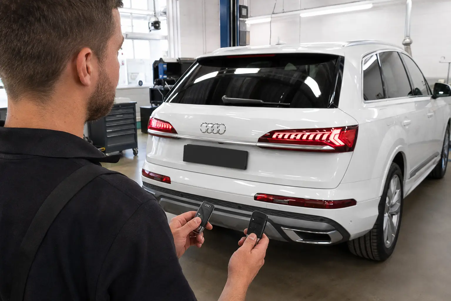 Original and compatible Audi keys tested for approved vehicle functions