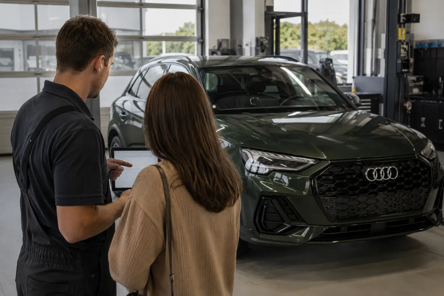 Audi cooling system final test and workshop handover