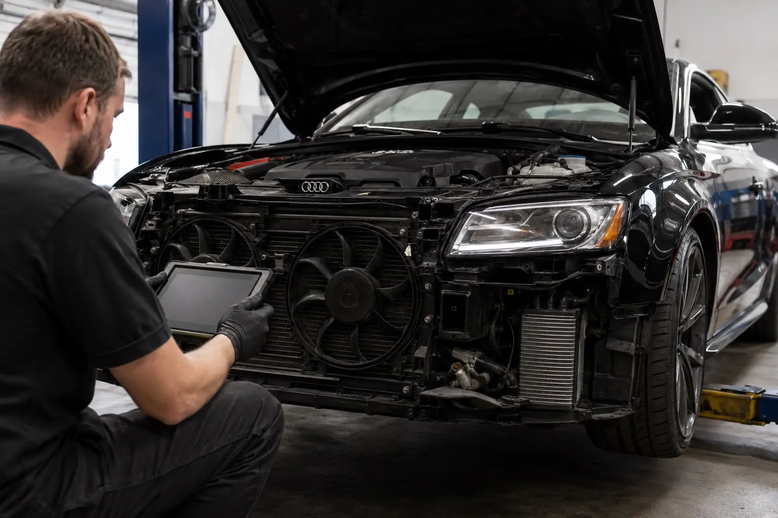 Audi radiator fan and cooling module diagnosis