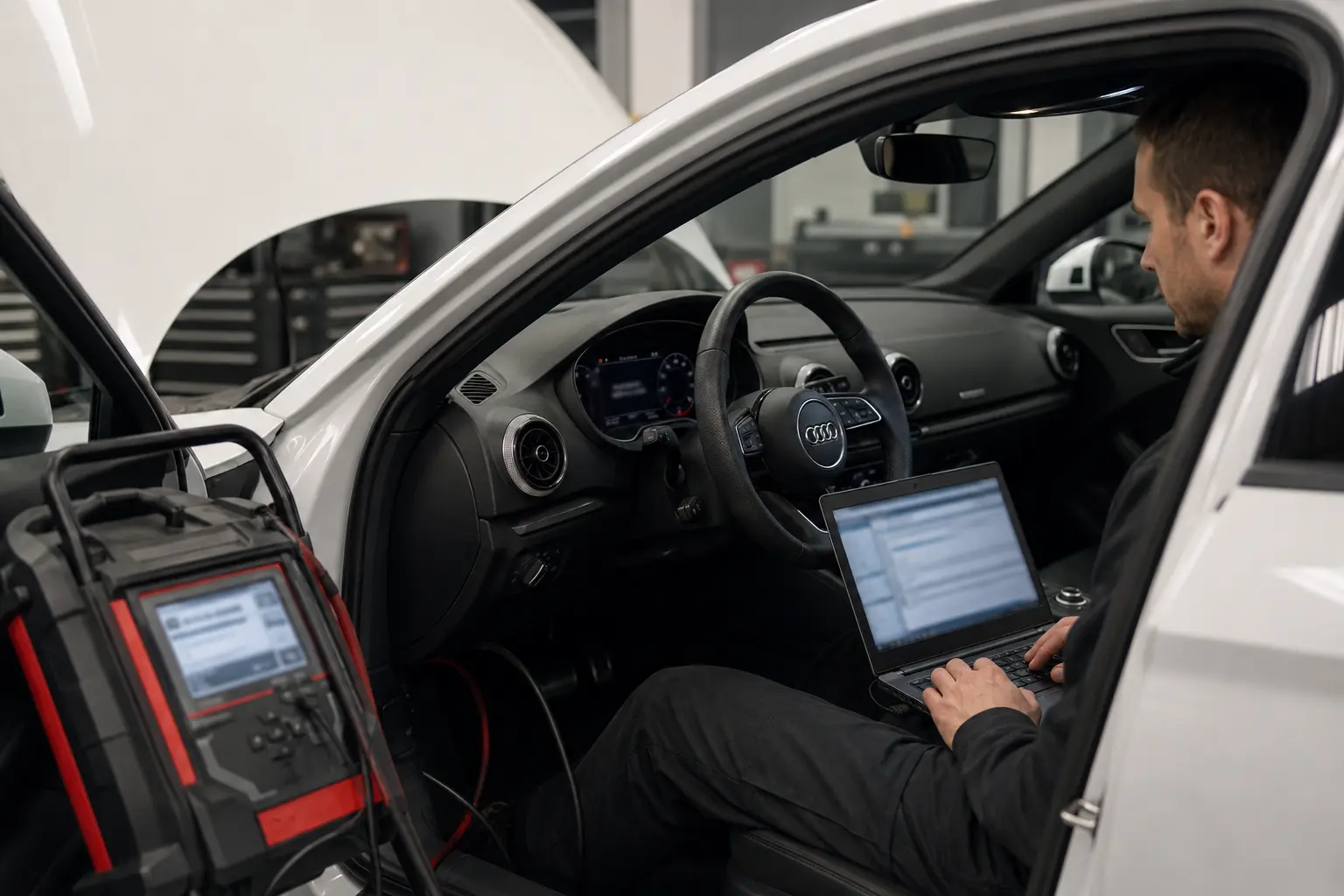 Audi virtual cockpit programming with battery support